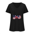 thumbnail image 3 of Camisetas Casuales de las Mujeres Gradiente Día de la Independencia Impreso Cuello Redondo, Blusa de Manga Corta para Diario, Fiesta Y Primavera Verano, 3 of 3