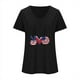 thumbnail image 5 of Camisetas Casuales de las Mujeres Gradiente Día de la Independencia Impreso Cuello Redondo, Blusa de Manga Corta para Diario, Fiesta Y Primavera Verano, 5 of 5
