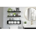 thumbnail image 6 of Floating Shelves for Wall 24 inch with Cube Shelf, Wall Shelves with Metal Rail for Decor, Bathroom Organizers and Storage, Over Toilet Shelves for Bathroom, Toilet Paper-Black, 6 of 6