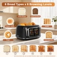 thumbnail image 4 of Mecity 4-Slice Touchscreen Toaster, Retro Stainless Steel Wide Slots Toaster, 6 Browning Settings, Large Digital Display, 120V 1650W, Black, 4 of 9