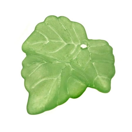 - Lucite Beads Grape Leaves Matte Grass Green 25mm (10)