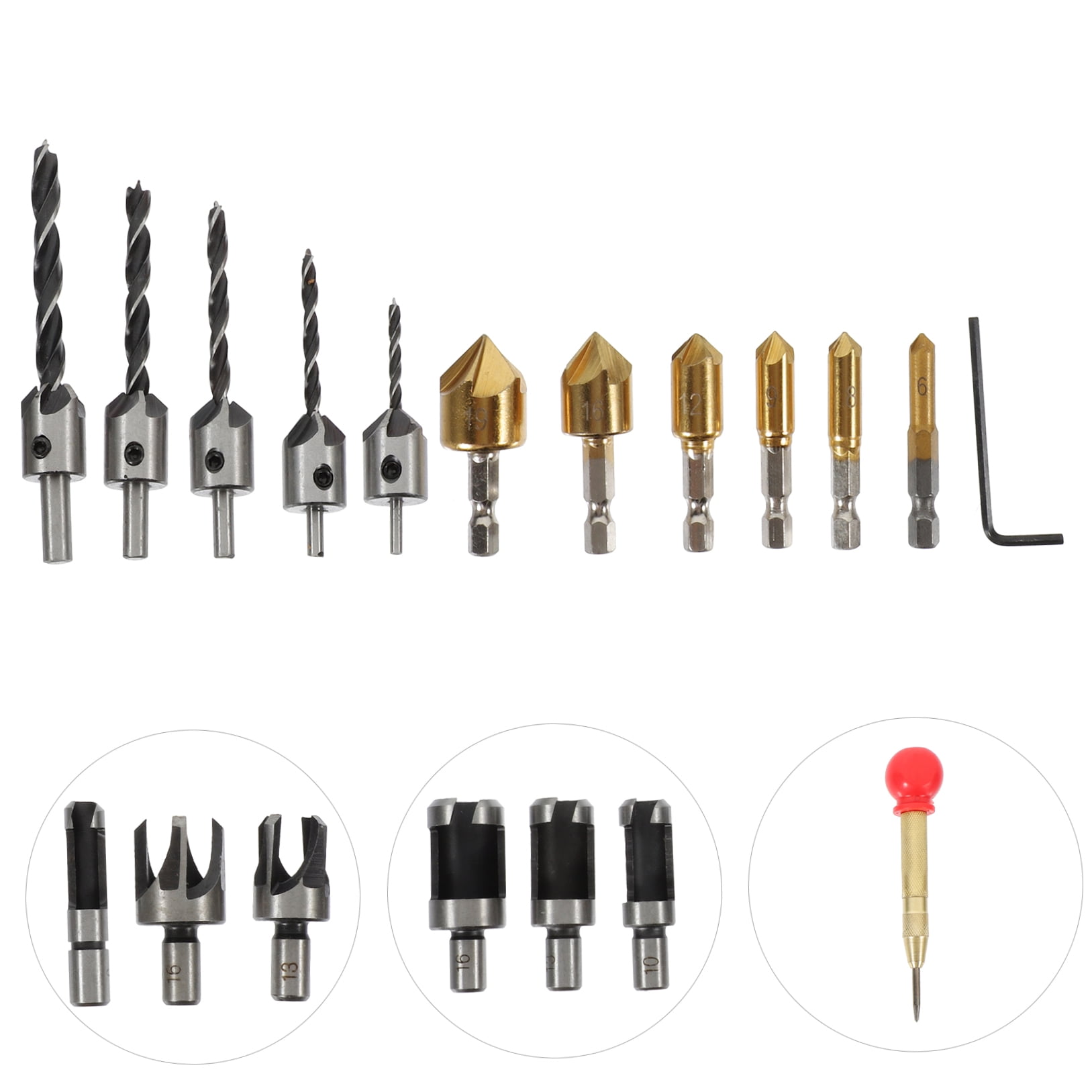 BESTYASH 1 Set Wood Plug Cutter Set for Carpentry, Steel Material, Versatile Woodworking Tools for Projects