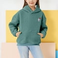 thumbnail image 2 of DxhmoneyHX Boys Girls Plush Hoodies Solid Soft Hooded Sweatshirt Polar Fleece Classic Oversized Hoodies Kids Loose Pullover Sweatshirts with Pocket 5-14 Years, 2 of 8