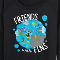 thumbnail image 3 of Pete The Cat - Friends With Fins - Women's Lightweight French Terry Long Sleeve Shirt, 3 of 6
