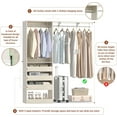 thumbnail image 6 of iSunirm 5FT Closet System with 3 Wooden Drawers, Reversible Closet Organizer with Hanging Rod & Shelf Tower, Sturdy Wardrobe Closet Garment Rack for Bedroom/Closet, 60"W x 80"H x 15"D, White Oak, 6 of 10