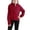 Red, variant on KAUOD Girls Cropped Hoodies Half Zipper Pullover Sweatshirts Kids Plain Cotton Soft Long Sleeve Jackets Coats with Pockets