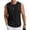 Black, variant on Mens Tank Top Round Neck Sleeveless Muscle Shirts Lightweight Summer Beach Textured Black Tee
