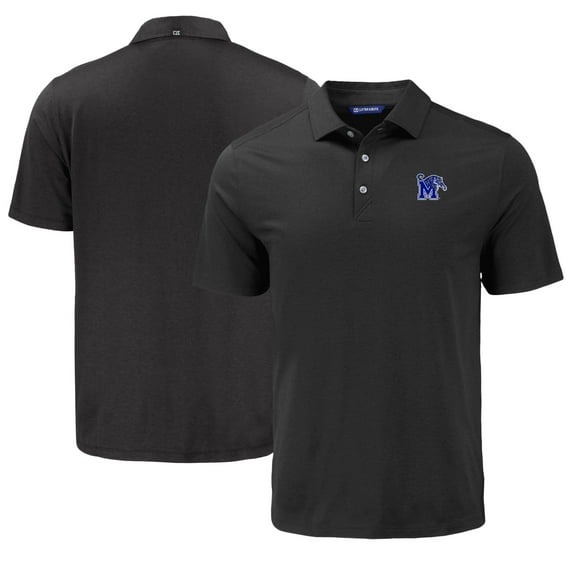 Men's Cutter & Buck Black Memphis Tigers Coastline Epic Comfort Eco Recycled Polo