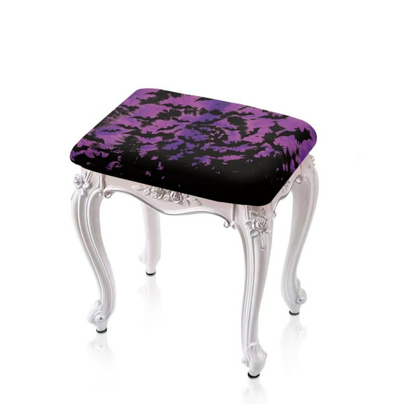 ZUXONGSY Halloween Bat Pattern Stool Covers Cushion 2 Pcs Vanity Stool Cover with Elastic Bands Saddle Seat Cover for Wooden Metal Bench Bar Furniture Cover Anti-Slip Halloween Decor