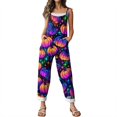 thumbnail image 5 of BOMYJESK Women's Halloween Jumpsuits Cartoon Pumpkin One Piece Sleeveless Rompers Pants 2026 Fall Baggy Overalls Purple L, 5 of 7
