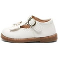 thumbnail image 2 of DADAWEN Girl's White Dress Shoe School Uniform Shoes Mary Jane T-Strap Princess Flat for 6.5 Toddler, 2 of 5