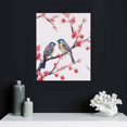 thumbnail image 4 of ONETECH Small Size Traditional Chinese Painting of Birds on Peach Trees Canvas Prints Wood Framed Peach Blossom Wall Art Plum Flowers Print Painting 12x16inches, 4 of 4