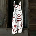 thumbnail image 4 of Fgvctg Valentine's Day Overalls for Women Wide Leg Pant Casual Overalls Love Heart Print Sleeveless Spaghetti Straps Jumpsuit Rompers Bib Overalls Oversized Sprimg Pant With Pockets White 2XL, 4 of 4
