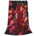thumbnail image 2 of Honeii Berry Infused Refreshment Print Fleece Blanket - Throw Blanket for Bed, Sofa, Couch, Camping, and Travel , Microplush Ultra Soft Warm Blanket-60"x50", 2 of 7
