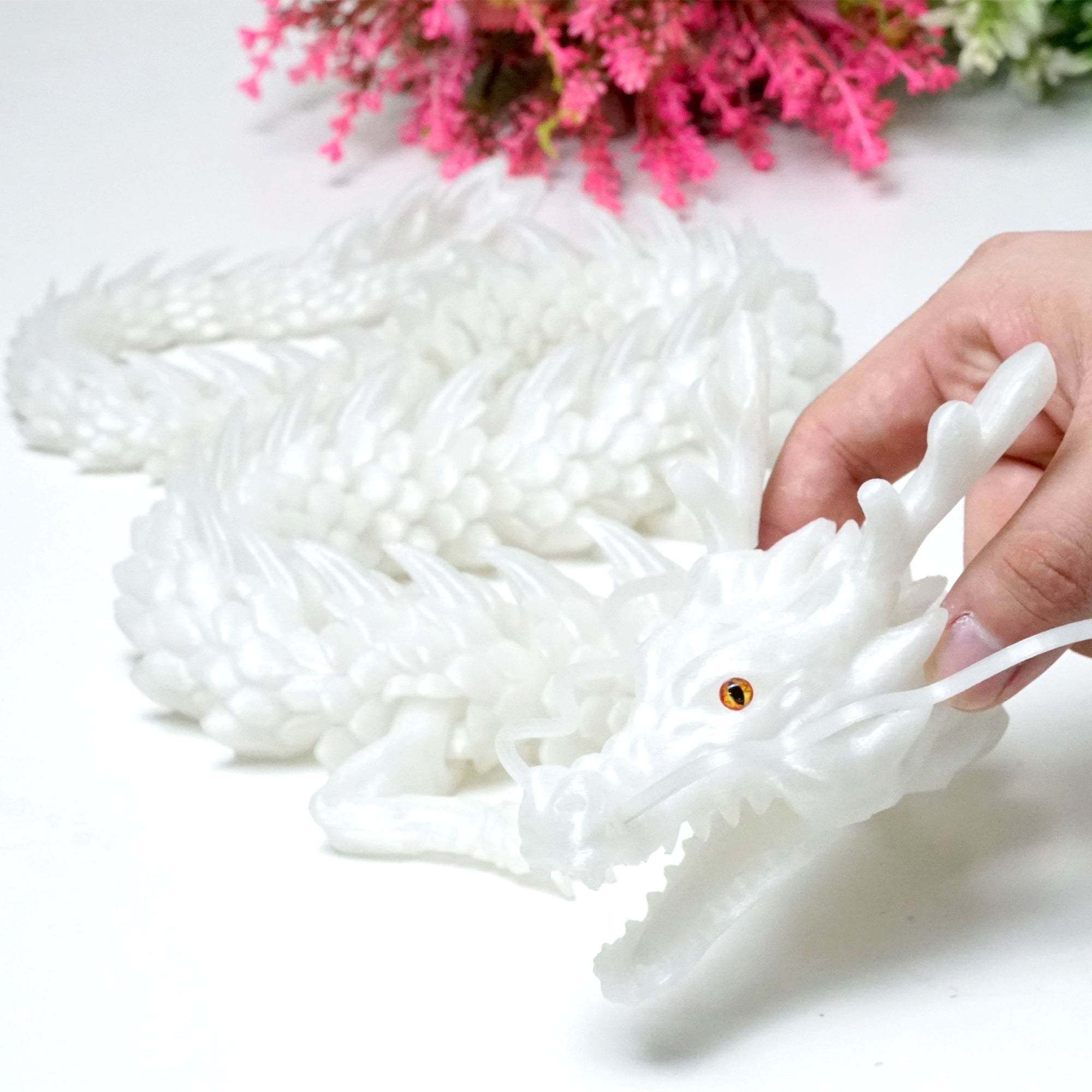 33.5inch 3D Printed dragon,Flexible Joint Animal lacertid Figurines,Realistic Eyes, Home Office Decor,Fidget Toy for Adults Teens Boy Festival Gifts