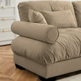 thumbnail image 6 of Super Comfort Oversized Modular Velvet Sectional Sofa Couch with Movable Ottoman,Corner Sectional with Bolstered Armrests, Deep Seat Cloud Couch, Convertible L Shaped Couch for Living Room, Camel, 6 of 8