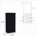 thumbnail image 7 of Armoires with 2 Doors 2 Drawers, Ample Storage | Black | Laminated Particle Board, 7 of 7
