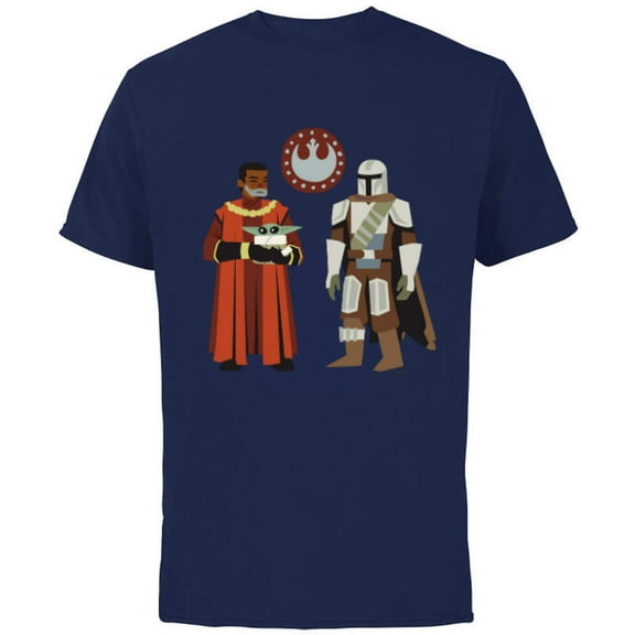 Star Wars The Mandalorian Season 3 Grogu Greef Karga Symbol - Short Sleeve Cotton T-Shirt for Adults - Customized-Navy