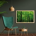 thumbnail image 2 of Nature Wall Art with Frame, Woodland Tree Forest Jungle in Sunny Day Mother Earth Environment Picture, Printed Fabric Poster for Bathroom Living Room, 35" x 23", Fern Green Seal Brown, by Ambesonne, 2 of 2