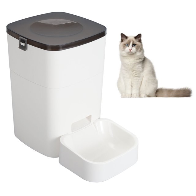 Smart Design Large Capacity Automatic Pet Feeder, Cat Feeder Pet Food Dispenser Smoother Food Delivery Small Pet Food Bowel with App Remote Control for Home