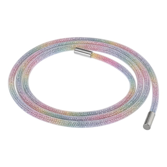 Unique Bargains 1.5 Yard 6 mm Rhinestone Tube Rope DIY Diamond String for DIY Trouser Hoodie Drawstring Sweaters Rainbow