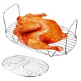 thumbnail image 2 of Visland Roasting Rack Stainless Steel Wire Rack Heavy Duty Baking Tray Barbecue Rack for Chicken Fish Vegetables, 2 of 8