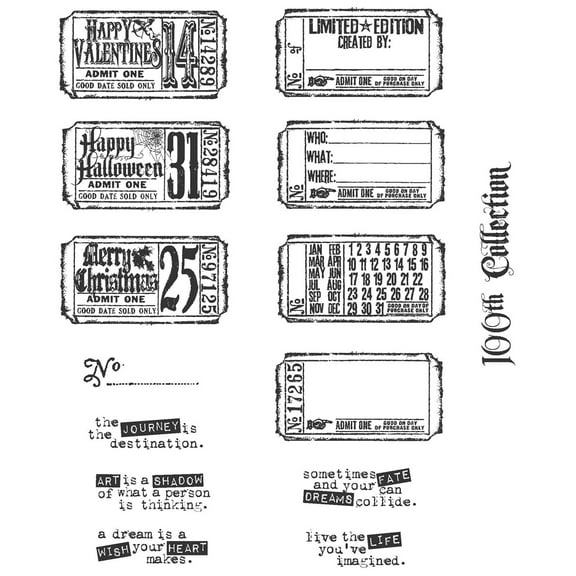 Tim Holtz Cling Stamps 7"X8.5"-Odds & Ends