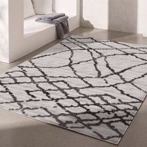 Rug Branch Contemporary Moroccan Marble Grey Black Indoor Area Rug - 4x6