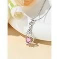 thumbnail image 4 of Suplight 925 Sterling Silver Zircon Infinity Heart Interlocking 6mm Round Birthstone Necklace for Women Gifts, 4 of 9