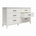 thumbnail image 6 of Ameriwood Home Amberleigh Wide 6 Drawer Dresser, White w/ White Faux Marble Top, 6 of 12