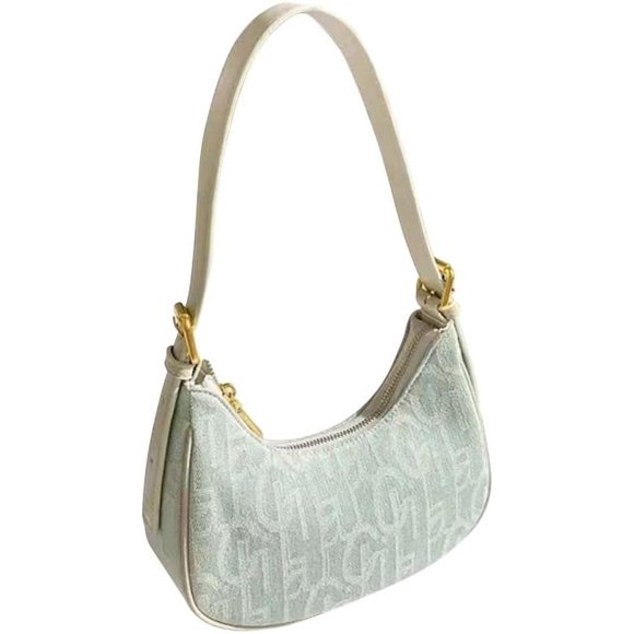 shiyou-Summer Bag Crossbody Bag for Women, Small Denim Underarm Half Moon Bag Portable Shoulder Bag, Green