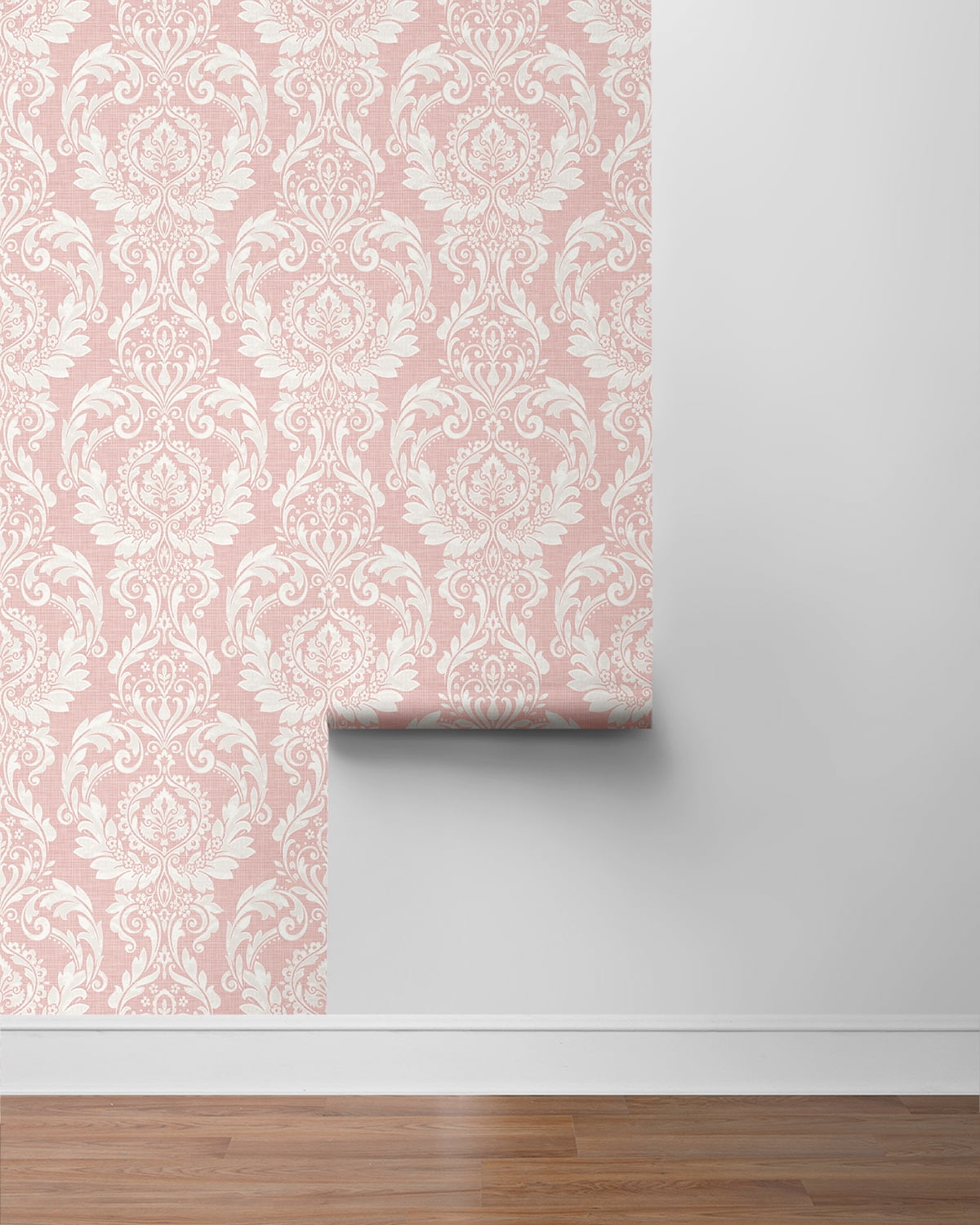 NextWall Light Pink Cora Damask Peel and Stick Wallpaper