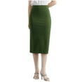 thumbnail image 2 of Taylonsss Women’s Classic Below Knee Pencil Skirt Stretch Line Midi Skirt of Business Casual Outfits, 2 of 4