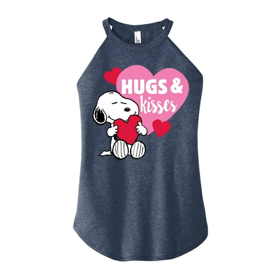 Peanuts - Snoopy Hugs And Kisses - Juniors High Neck Tank Top