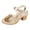 Gold, variant on Women's Block Heels Open Toe Shiny Slip on Sandals Adjustable Ankle Strap Breathable Glitter Summer Party Prom Heeled Dress Shoes Silver Size 9.5