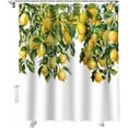 thumbnail image 5 of Lemon Tree Summer Shower Curtain, Yellow Green Shower Curtain Set with Hooks, Spring Summer Waterproof Fabric Shower Curtains for Bathroom Decor, 72x72 Inch Bath Curtain, 5 of 6