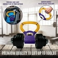 thumbnail image 3 of Yes4All Kettlebell Grip - Kettle Grip New Version - Kettle Grip Handle to Convert Dumbbells into Kettlebells for Workouts, b. Atomic Violet/Bicycle Yellow, 3 of 3