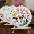 thumbnail image 3 of Bolsa de práctica de bordado básico de bricolaje con 30 tipos de puntadas, bolsa de costura de flores y plantas, conjunto de tres piezas de punto de cruz para animales, 3 of 5