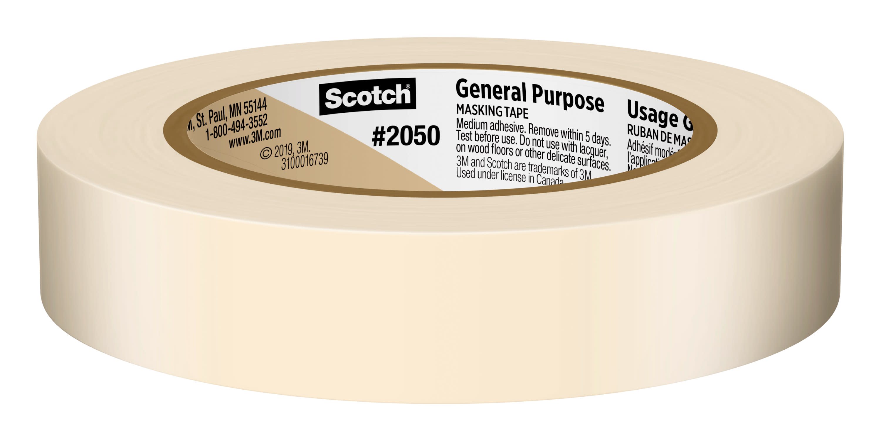 Scotch General Purpose Masking Tape, Tan, 0.94 inches x 60 yards, 1 Roll