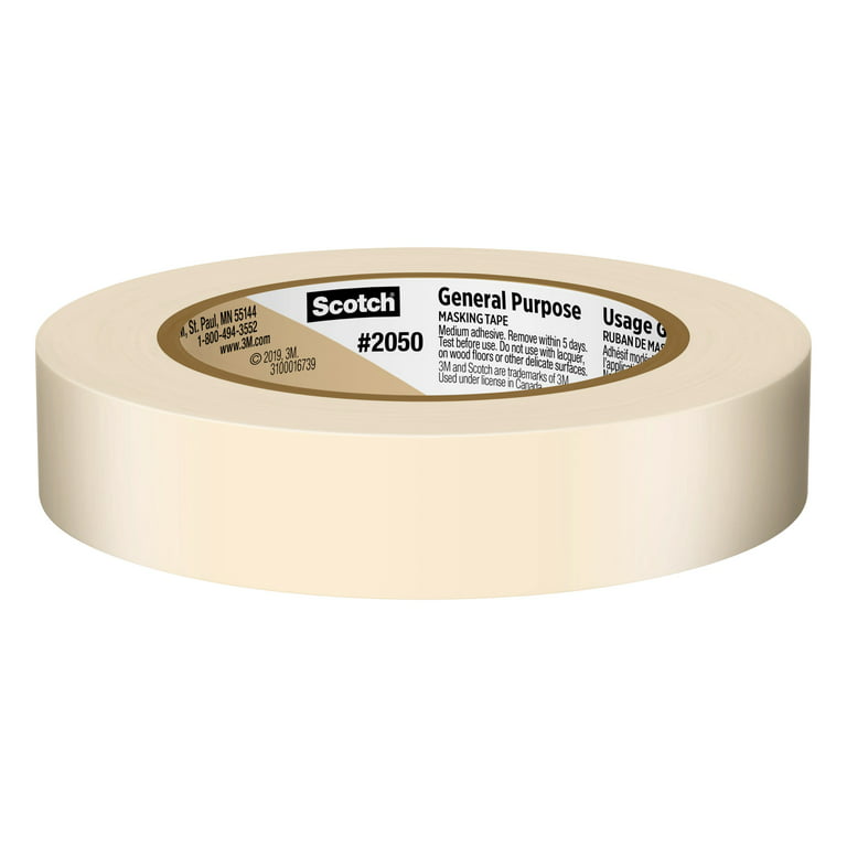 1InTheOffice Masking Tape 1 Inch, General Purpose Masking Tape,0.94-Inch by  60.1-Yards, 3 Core, (2/Pack) 