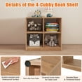 thumbnail image 5 of Giantex 4-Cube Bookcase, Freestanding Open Bookshelf, Storage Wooden Display Shelf, Natural, 5 of 8