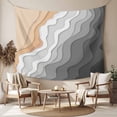 thumbnail image 2 of Grey Geometric Beach Small Tapestry for Bedroom Wall Hanging Tapestry, Ombre Waves Moire Abstract Art Ceiling Backdrop Tapestries Poster Blanket Wall Decor for Teens Room Living Room Dorm 23" x 28", 2 of 8