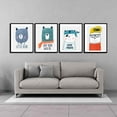 thumbnail image 5 of 4pcs/set Cartoon Animals Figure Cute Bears Simple Cute bear Style Canvas HD Printed Oil Paintings Posters Pictures, 5 of 5