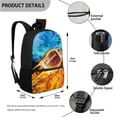 thumbnail image 2 of ZUXONGSY Football Fire Lightning Print Children Backpack Kids School Bookbag with Lunch Box Pencil Case 3 Piece School Bag for Boys Girls Large Capacity Rucksack Satchel Casual Daypack, 2 of 6