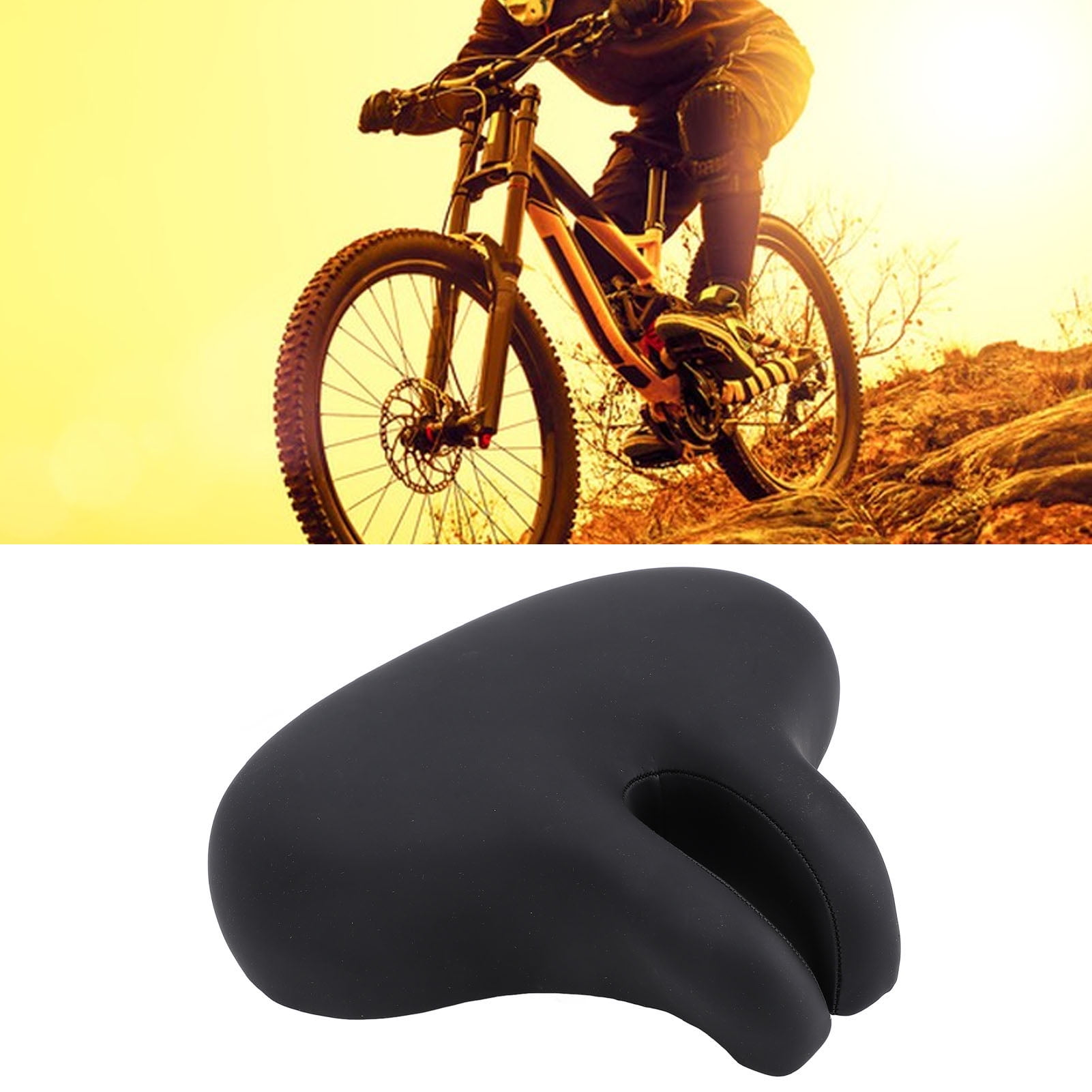 Selle De Vélo Universelle En Carbone – Coussin Cuir, Découpée, Pour Route, VTT, Ville