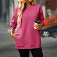 thumbnail image 5 of qucoqpe Pullovers for Women 2025 Fall Winter Fashion Casual Solid Long Sleeve Fleece Lined Oversized Sweatshirts, 5 of 5
