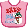 thumbnail image 3 of Inktastic Baby It's Cold Outside Boys or Girls Baby Bib, 3 of 4