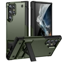 for Samsung Galaxy S24 Ultra Case, Luxury Anti-falling Shockproof Hybrid Military Grade Cover W/Built-in Kickstand | Ultimate Drop Protection for Samsung Galaxy S24 Ultra,Armygreen