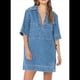 thumbnail image 1 of Minivestido Vaquero Informal de Verano para Mujer, con Cuello en V y Bolsillos, Color Azul , Talla XL, 1 of 6