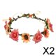 thumbnail image 1 of 2x Guirnalda de Mujer Boho Flor Corona Diadema Floral Diadema Fiesta Corona para El Cabello Diadema Vine Elegantes Accesorios para El Cabello, Naranja 2 piezas, 1 of 7